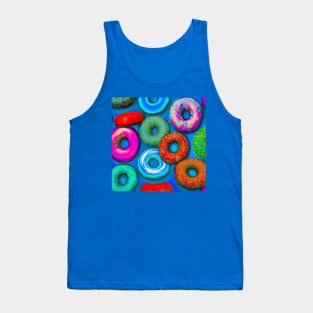 Colorful Donuts Teal Tank Top